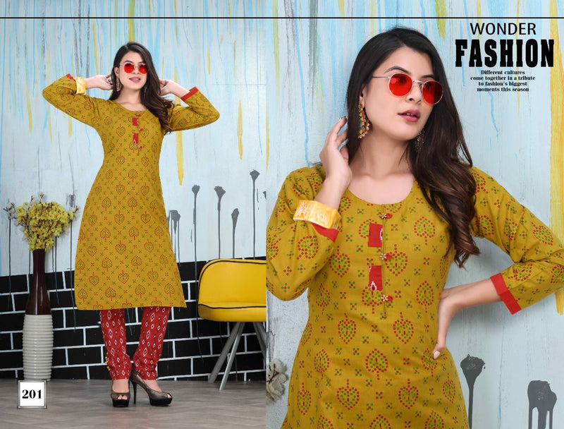 Riyaa Tulip Vol 1 Cotton Fancy Printed Casual Wear Kurtis With Bottom