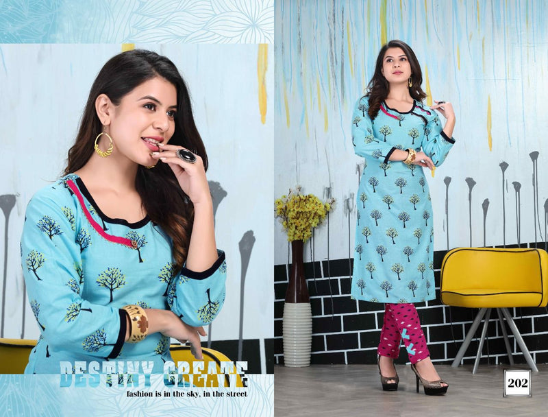 Riyaa Tulip Vol 1 Cotton Fancy Printed Casual Wear Kurtis With Bottom