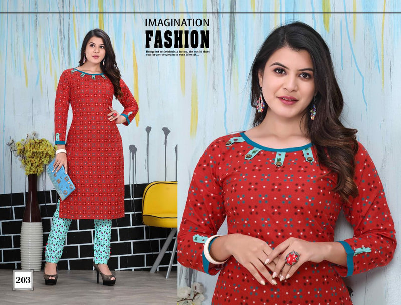 Riyaa Tulip Vol 1 Cotton Fancy Printed Casual Wear Kurtis With Bottom