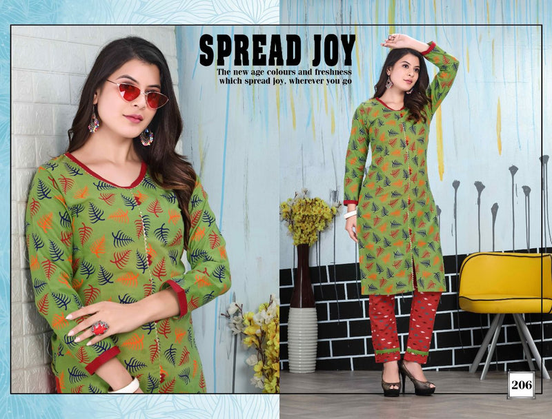 Riyaa Tulip Vol 1 Cotton Fancy Printed Casual Wear Kurtis With Bottom
