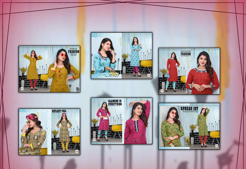 Riyaa Tulip Vol 1 Cotton Fancy Printed Casual Wear Kurtis With Bottom