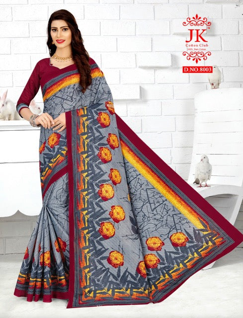 JK Cotton Club Tulsi Vol 8 Cotton Fancy Printed Sarees