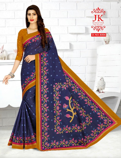 JK Cotton Club Tulsi Vol 8 Cotton Fancy Printed Sarees