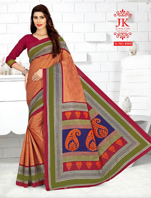 JK Cotton Club Tulsi Vol 8 Cotton Fancy Printed Sarees