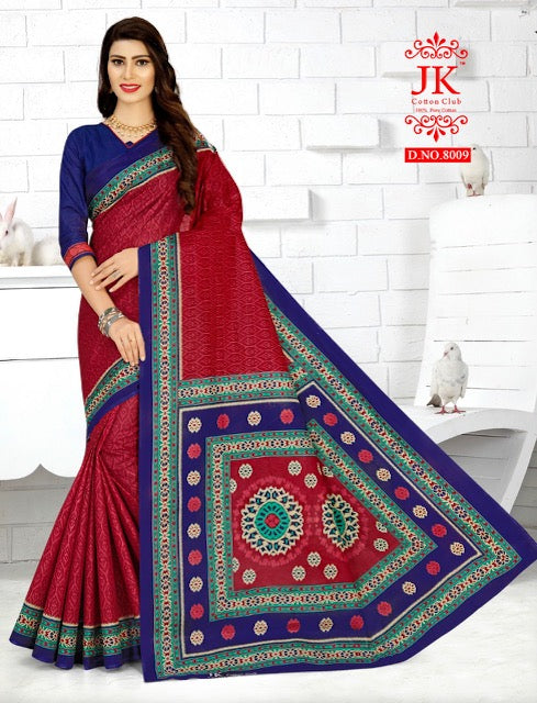 JK Cotton Club Tulsi Vol 8 Cotton Fancy Printed Sarees