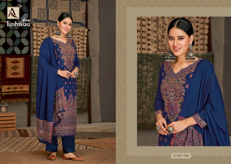 Alok Suit Tushikaa Pashmina Printed Work With Fancy Stylish Designer Attractive Look Salwar Kameez