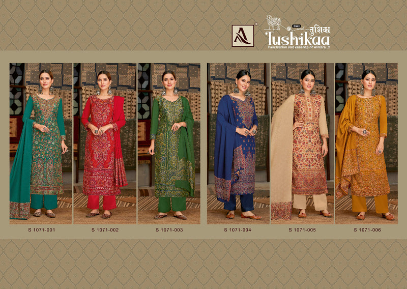 Alok Suit Tushikaa Pashmina Printed Work With Fancy Stylish Designer Attractive Look Salwar Kameez