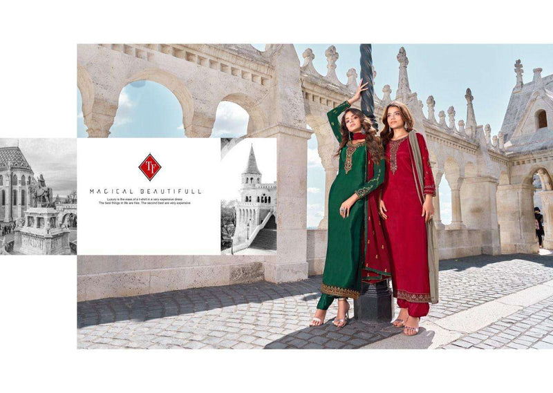Tanishk Fashion Royal Silk Vol 12 Pure French Crepe Embroidery Work Salwar Kameez