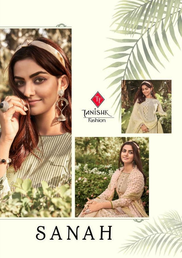 Tanishk Fashion Sanah 2021 Pure Lawn Cambric Cotton Dress Material