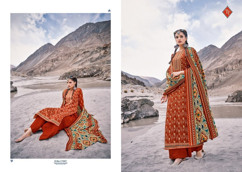 Tanishk Ladakh Pashmina Dobby With Print Suit