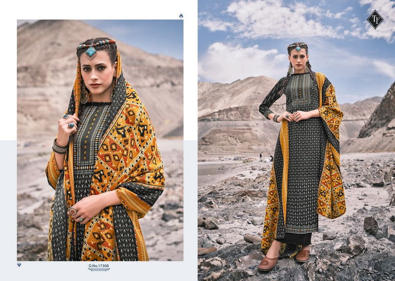 Tanishk Ladakh Pashmina Dobby With Print Suit