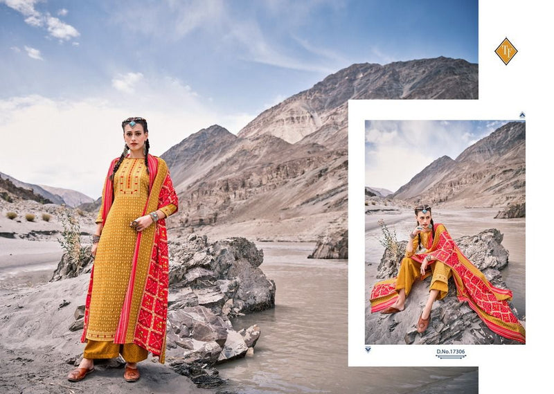 Tanishk Ladakh Pashmina Dobby With Print Suit