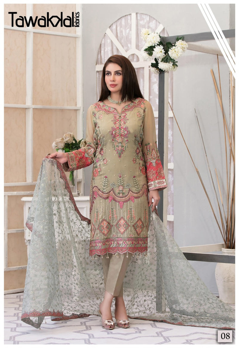 Tawakkal Fabrics Zaafira Luxury Cotton Collection Lawn Casual Wear Salwar Suit