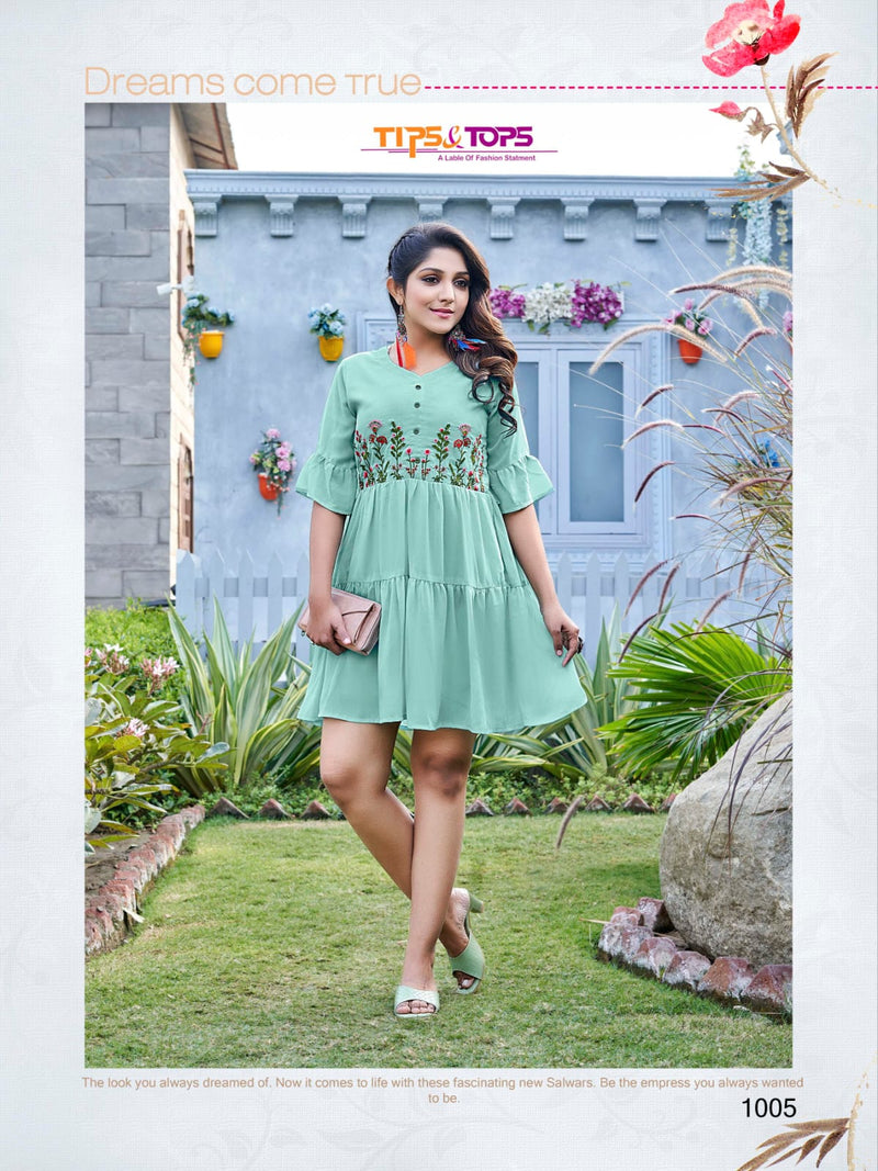 Tips And Tops Insta Girl Vol 2 Heavy Georgette Embroidered Short Kurti