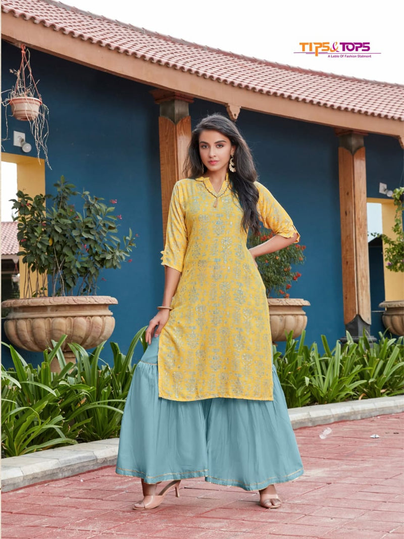 Tips And Tops Morni Chanderi Festival Wear fancy Kurti