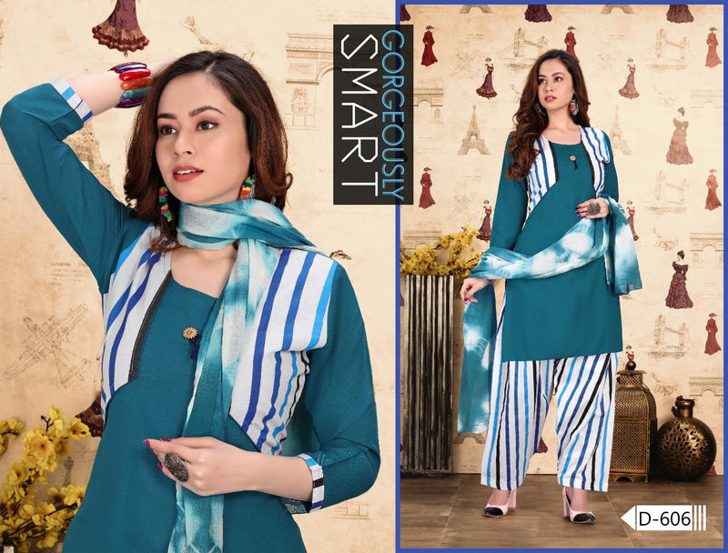 Trendy Fashion Shrug Rayon Printed Exclusive Patiyala Style Casual Wear Salwar Suits With Koti