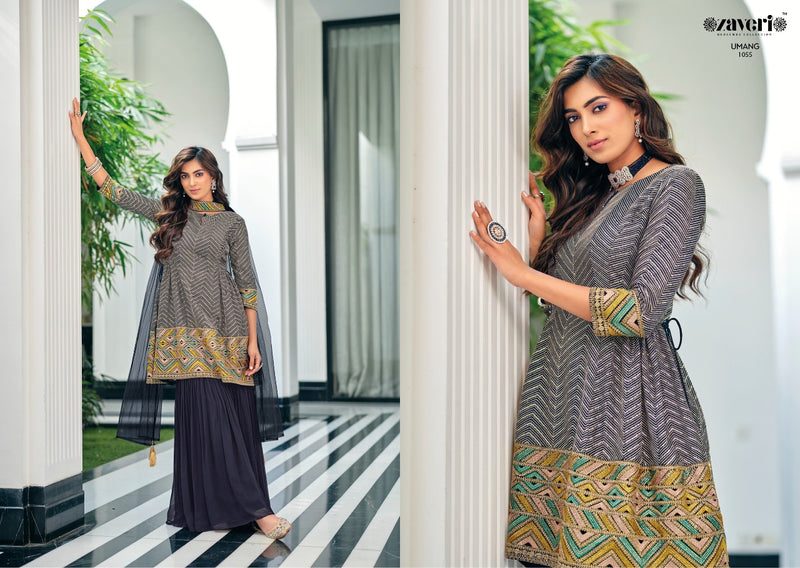 Zaveri Woman Beauty Umang Viscose Georgette Fancy Party Wear Ready Made Salwar Suits