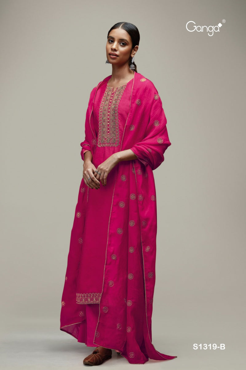 Ganga Vaani 1319 Silk With Fancy Work Stylish Designer Festive Wear Casual Look Salwar Kameez