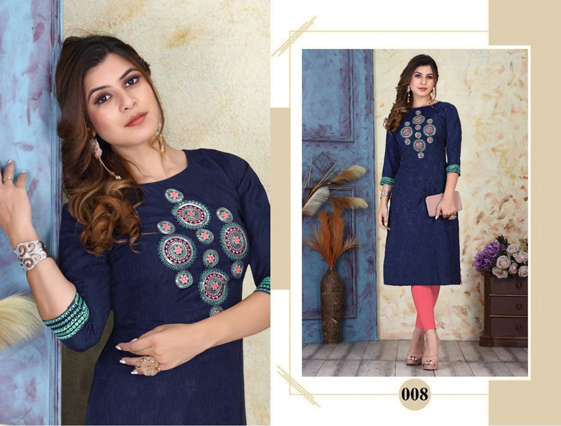 MF Vaidehi Vol 1 Rayon Embroidered Fancy Festive Wear Kurtis