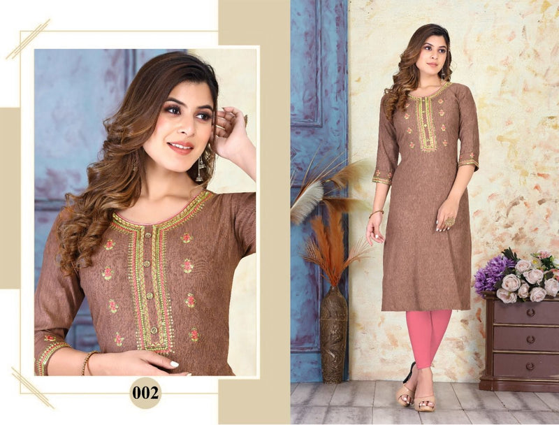 MF Vaidehi Vol 1 Rayon Embroidered Fancy Festive Wear Kurtis