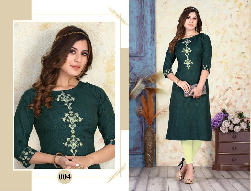 MF Vaidehi Vol 1 Rayon Embroidered Fancy Festive Wear Kurtis