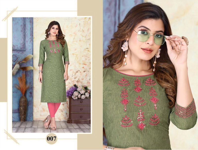 MF Vaidehi Vol 1 Rayon Embroidered Fancy Festive Wear Kurtis
