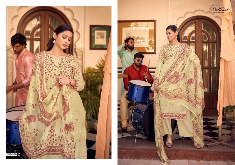 Belliza Designer Studio Vanya Collection Of Cotton Party Wear Salwar Suits With Digital Print