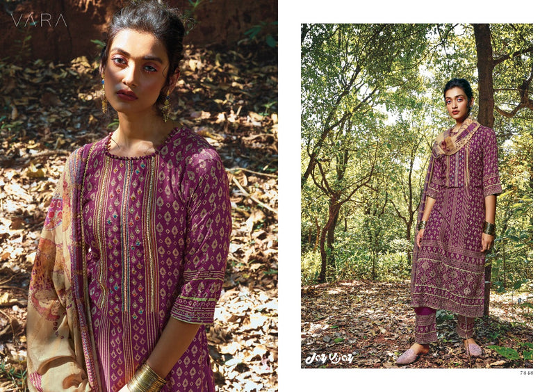 Jay Vijay Vara Silk With Printed Work Stylish Designer Attractive Look Fancy Salwar Kameez