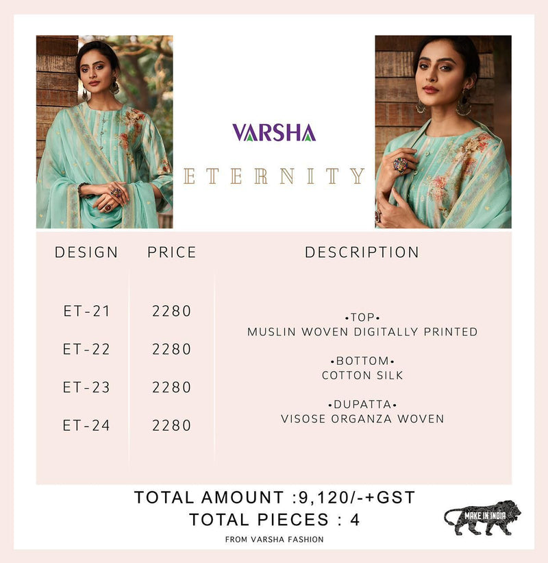 Varsha Eternity Pure Muslin With Printed Work Stylish Designer Party Wear Salwar Kameez
