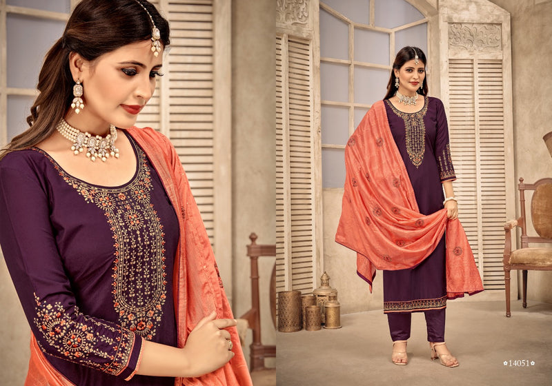 Panch Rantna Vartika Silk With Heavy Embroidery Work Stylish Designer Casual Wear Fancy Salwar Kameez