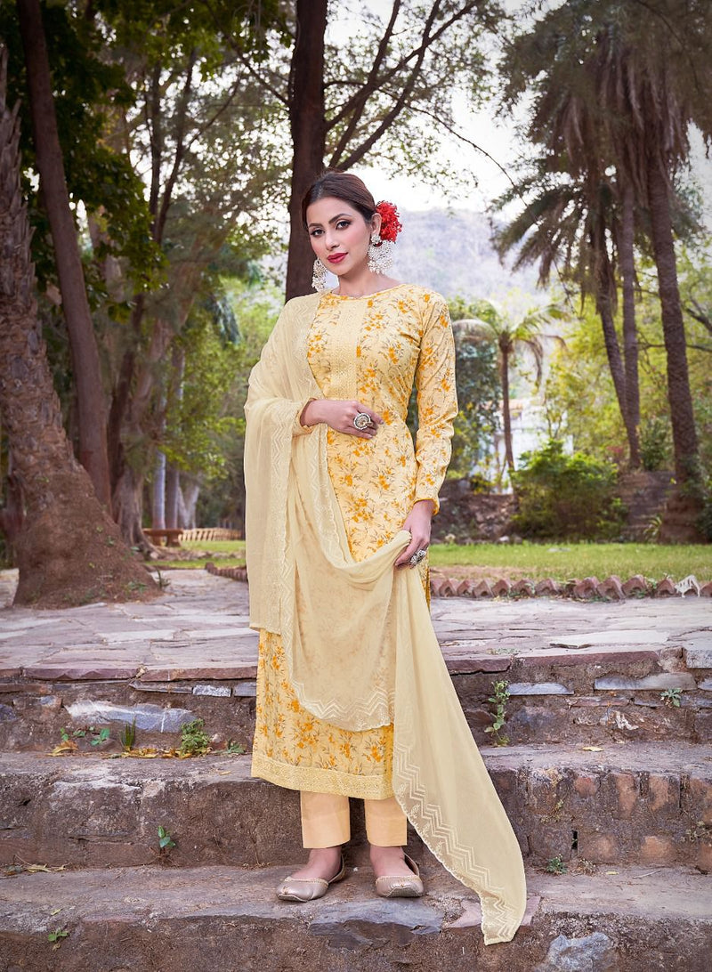 Shurooq Vartika Lawn Cotton Stylish Designer Digital Printed With Embroidery Salwar Suit