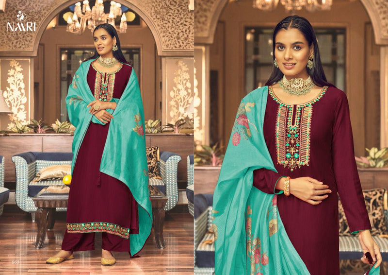 Naari Vedha Parampara Silk With Heavy Embroidery Work Stylish Designer Festive Wear Salwar Kameez
