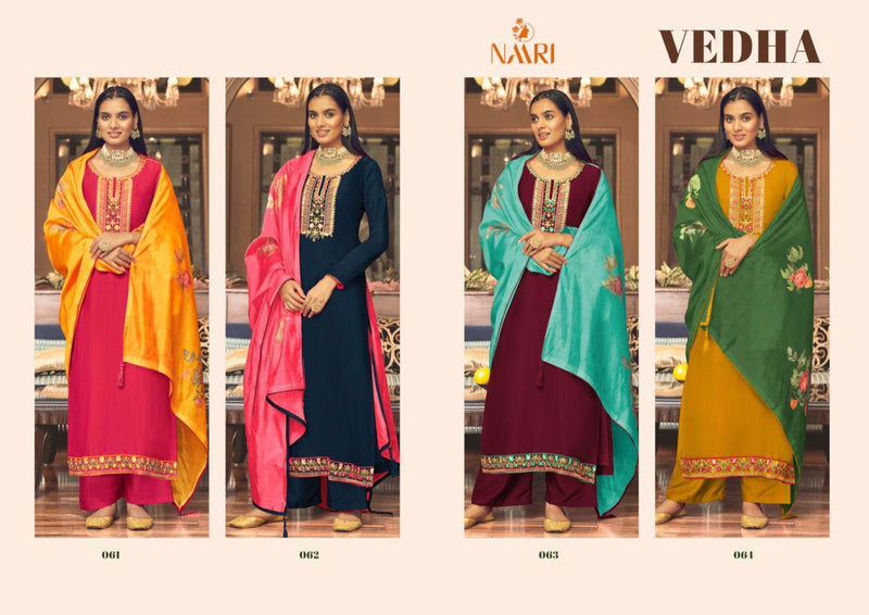 Naari Vedha Parampara Silk With Heavy Embroidery Work Stylish Designer Festive Wear Salwar Kameez