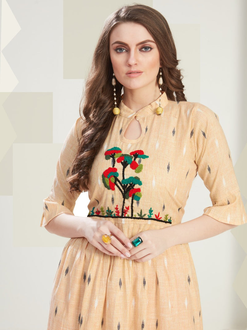 Vee Fab India Outlook Fabric Gown Style Kurti In Cotton