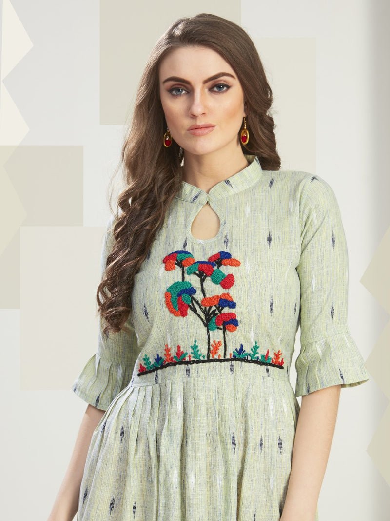 Vee Fab India Outlook Fabric Gown Style Kurti In Cotton
