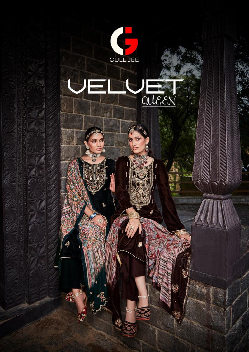 Gull Jee Queen Velvet With Heavy embroidery work Stylish Designer Party Wear Casual Look Salwar Kameez