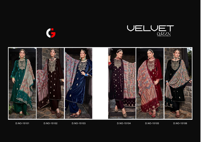 Gull Jee Queen Velvet With Heavy embroidery work Stylish Designer Party Wear Casual Look Salwar Kameez