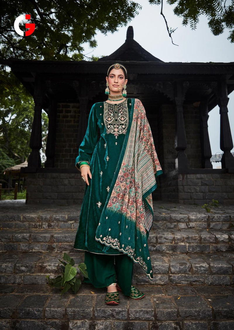 Gull Jee Queen Velvet With Heavy embroidery work Stylish Designer Party Wear Casual Look Salwar Kameez