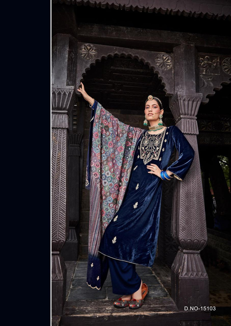 Gull Jee Queen Velvet With Heavy embroidery work Stylish Designer Party Wear Casual Look Salwar Kameez