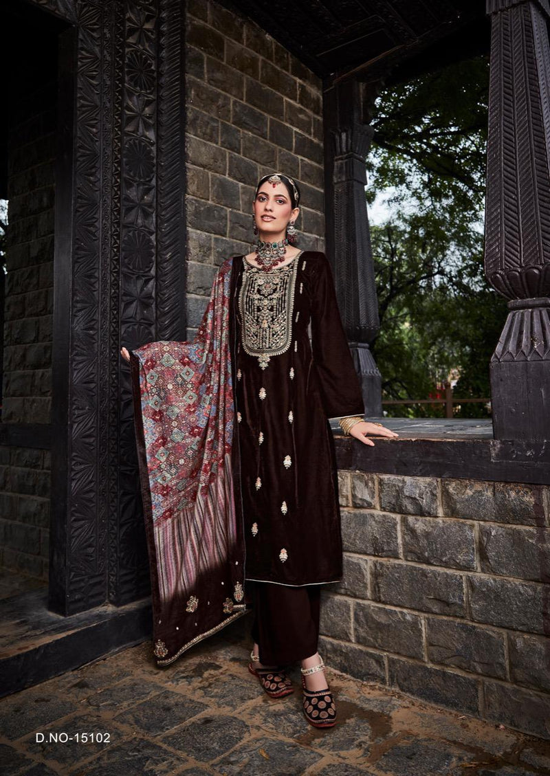 Gull Jee Queen Velvet With Heavy embroidery work Stylish Designer Party Wear Casual Look Salwar Kameez