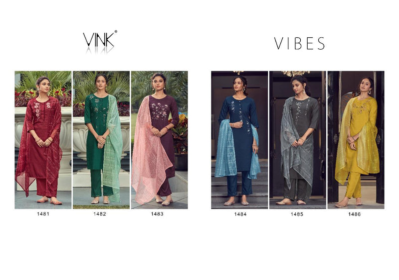 Vink Fashion Vibes Viscose Silk Stylish Fancy Party Wear Kurtis With Set Of Dupatta & Bottom