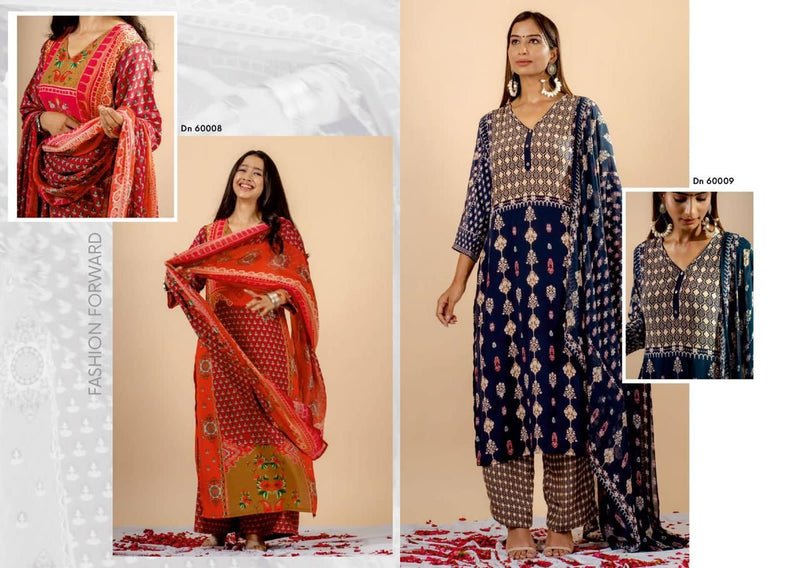 Sushma Vibrant Crepe With Fancy Printed Work Stylish Designer Casual Look Salwar Kameez
