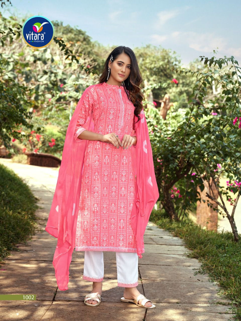 Vitara Fashion Victoria Rayon Designer Embroidered Party Wear Ready Made  Suits