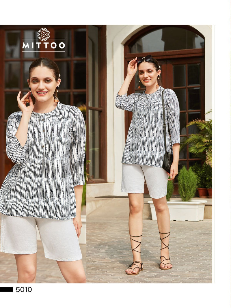 Mittoo Victoria Vol 2 Rayon Printed Fancy Top Style Western Wear Kurtis