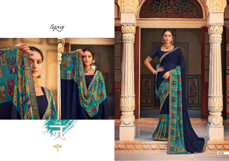 Saroj Victoria Vol 3 Soft Georgette Festive Wear Sarees With Beautiful Colors
