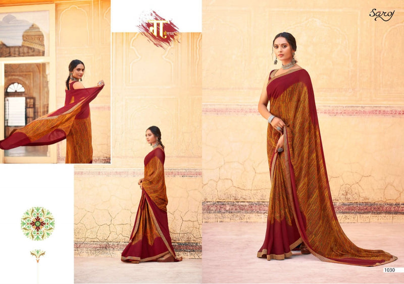 Saroj Victoria Vol 3 Soft Georgette Festive Wear Sarees With Beautiful Colors
