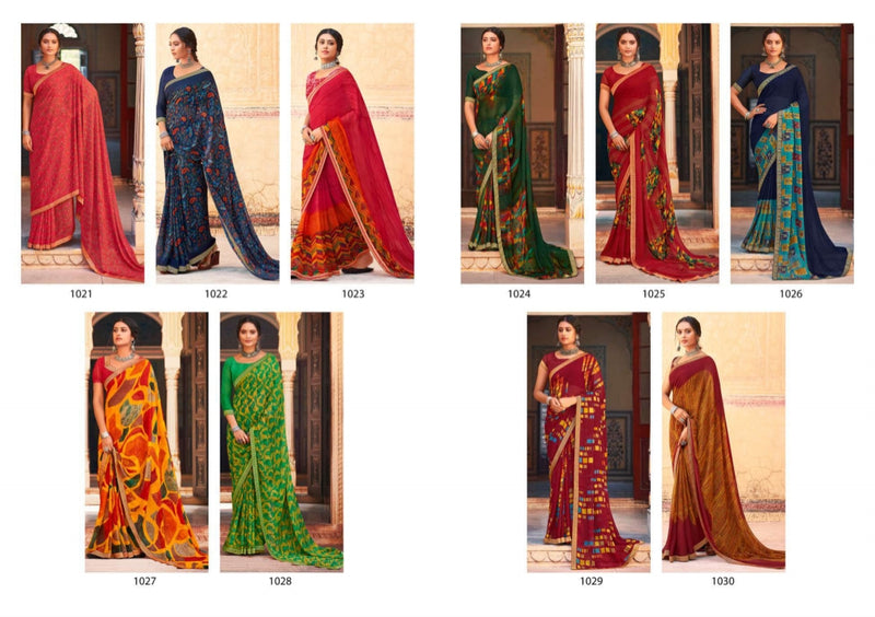 Saroj Victoria Vol 3 Soft Georgette Festive Wear Sarees With Beautiful Colors