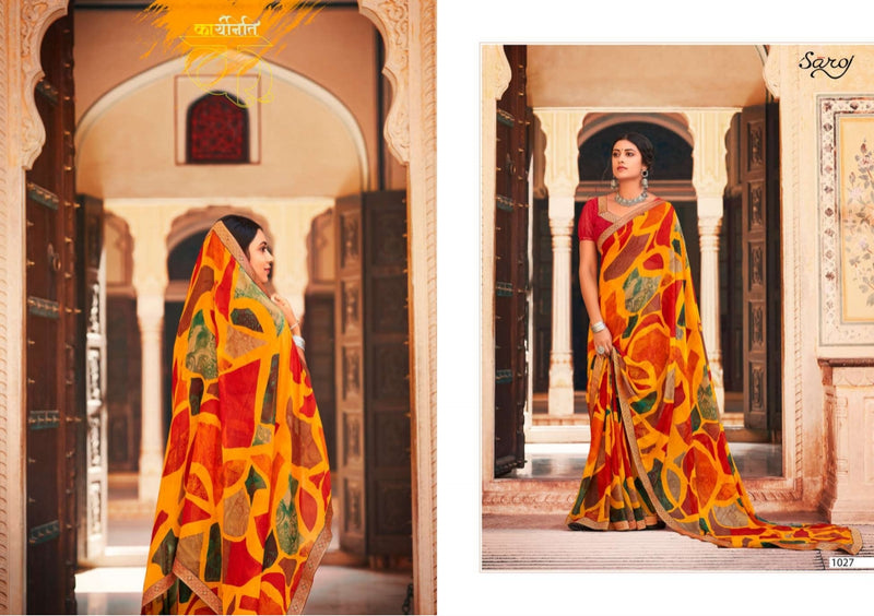 Saroj Victoria Vol 3 Soft Georgette Festive Wear Sarees With Beautiful Colors