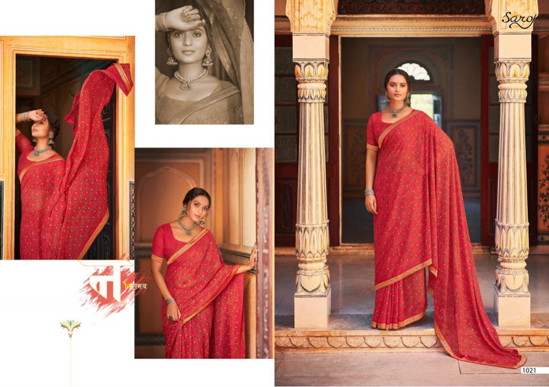 Saroj Victoria Vol 3 Soft Georgette Festive Wear Sarees With Beautiful Colors