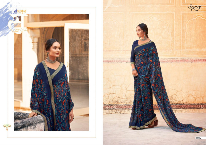 Saroj Victoria Vol 3 Soft Georgette Festive Wear Sarees With Beautiful Colors